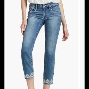 Lucky Brand sweetNcrop embroidery embellished jean